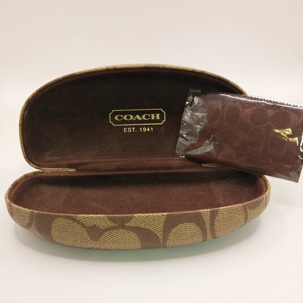 Coach Hard Case Brown Felt Lining for Glasses & Sunglasses Cleaning Cloth READ